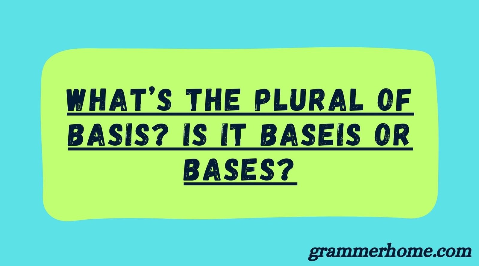 What’s the Plural of Basis? Is it Baseis or Bases?